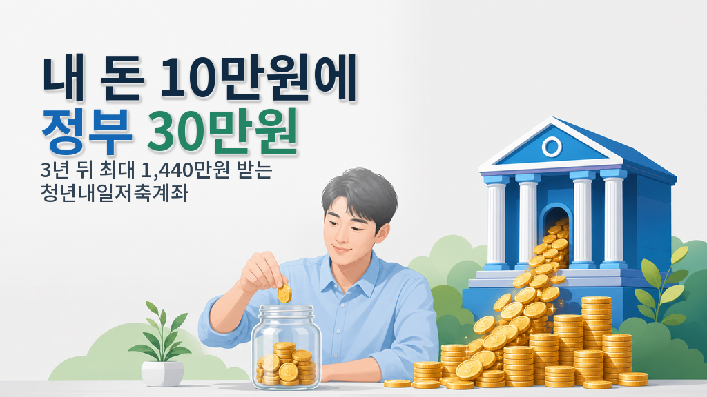 청년내일저축계좌 월 10만원 저축에 정부 30만원 매칭 3년 만기 1440만원