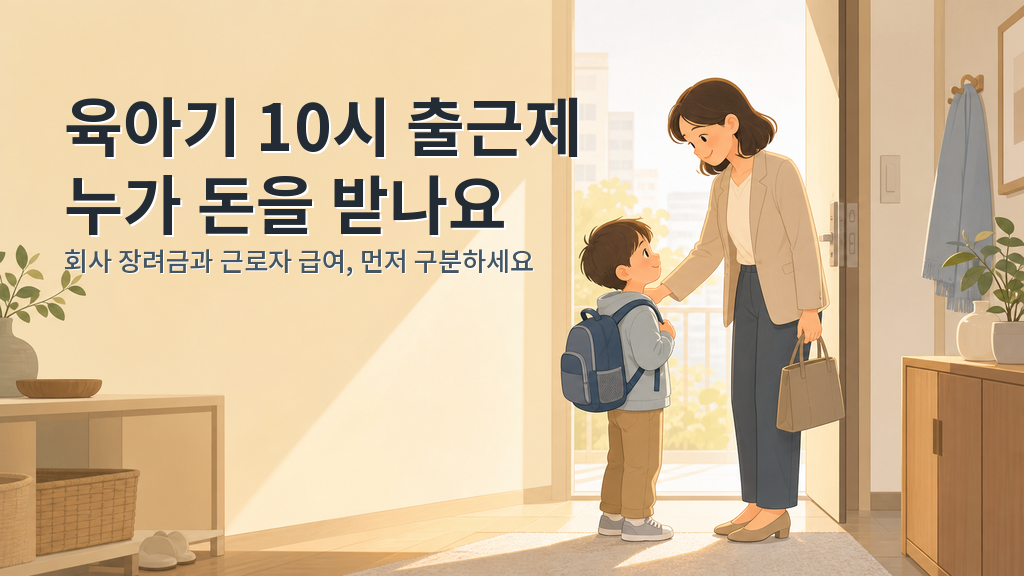 육아기 10시 출근제와 육아기 근로시간 단축 급여 차이를 설명하는 안내 이미지