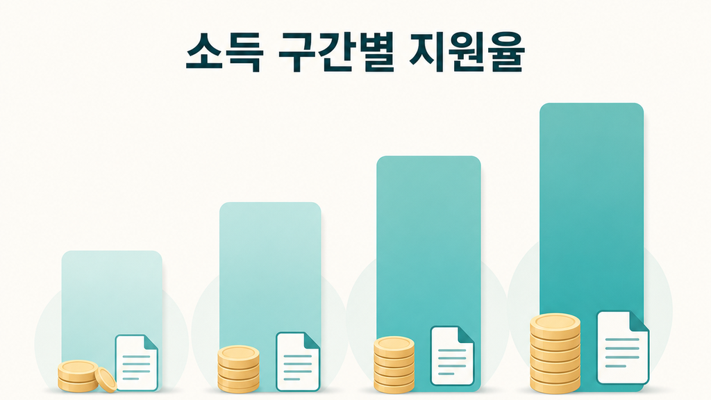재난적 의료비 소득구간별 지원율 비교