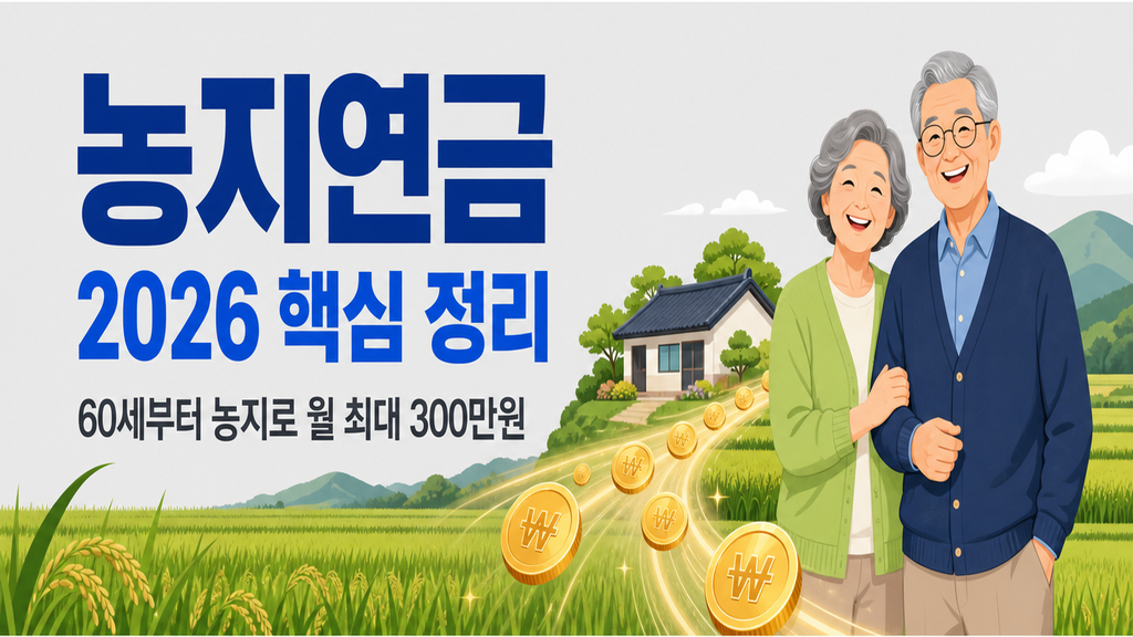 농지연금 조건 신청 방법과 월 수령액 계산 핵심 요약